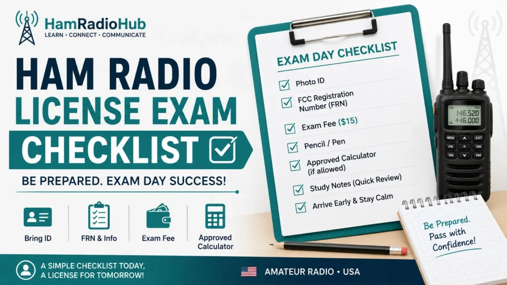 HAM RADIO EXAM CHECKLIST