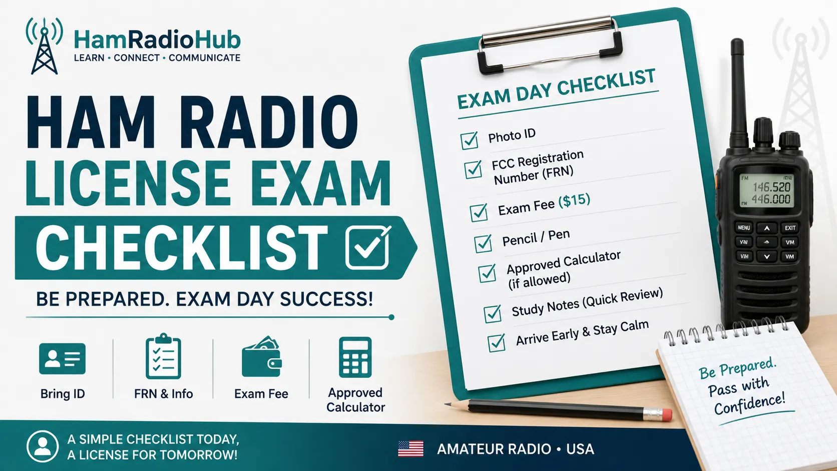 HAM RADIO EXAM CHECKLIST